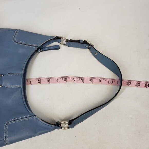 COPY - Coach Blue Leather Shoulder Bag Satchel Silver Hardware Single Strap Lin… - Picture 15 of 16